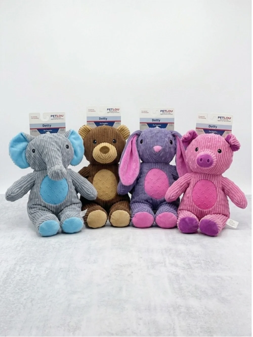 Petlou Brown Dotty and‎ Friend Teddy Bear Dog Toy with Chew-Friendly Belly
